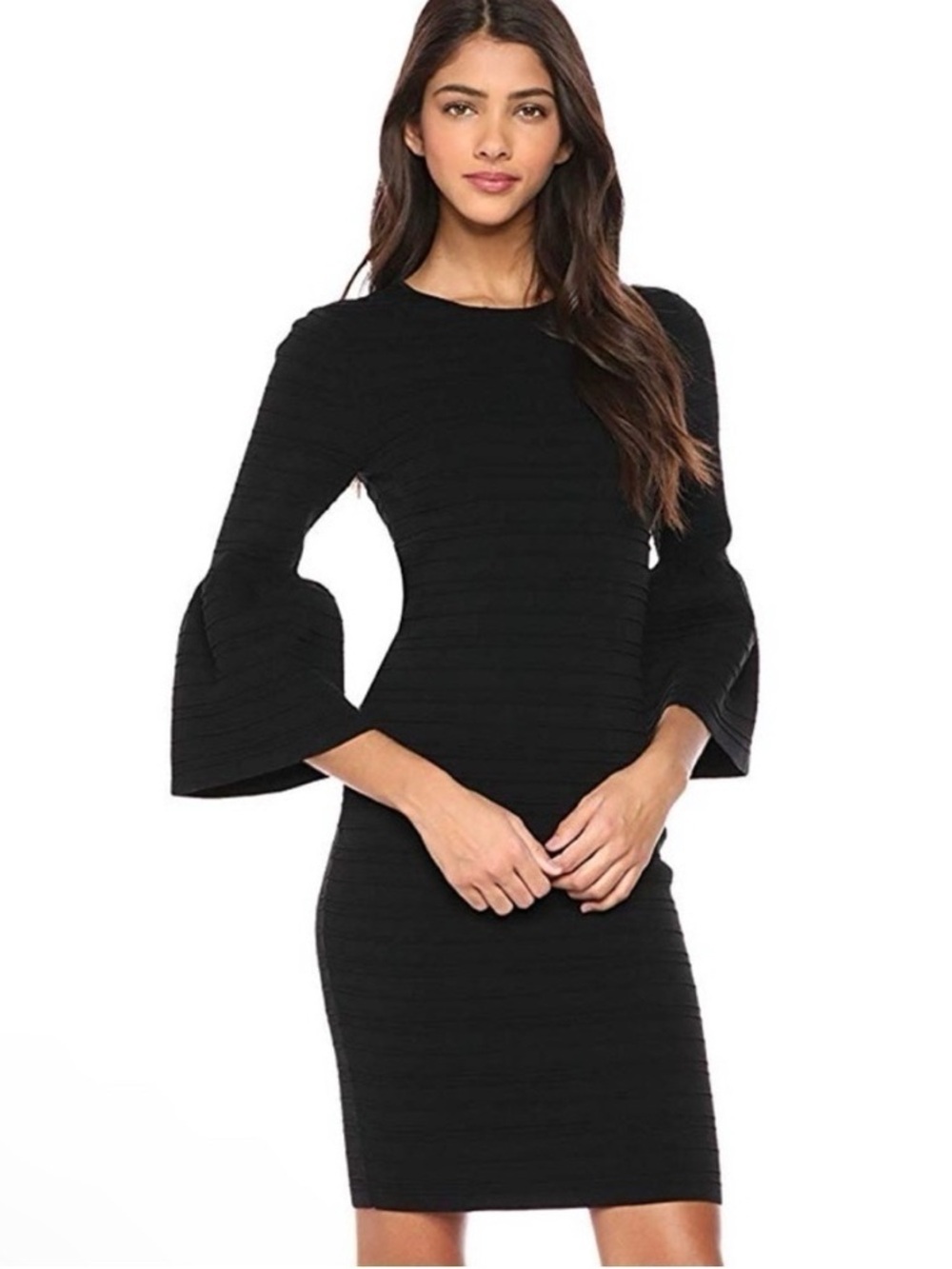 Ted Baker Black Bell Sleeve Sheath Dress